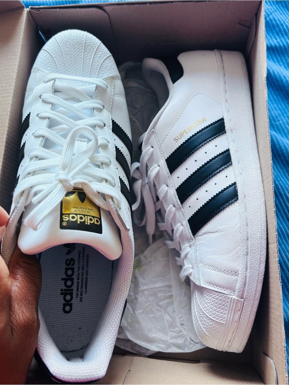 adidas White Sneakers with Black Three Stripes